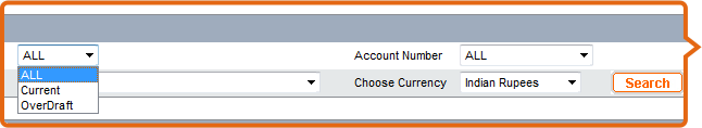 Query by Account type, account nickname, account numbers and currency