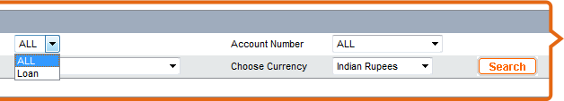 Query by Account type, account nickname, account numbers and currency