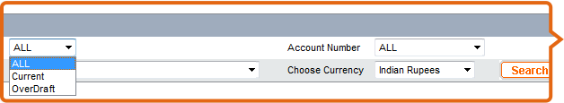 Query by Account type, account nickname, account numbers and currency